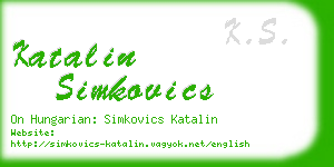 katalin simkovics business card